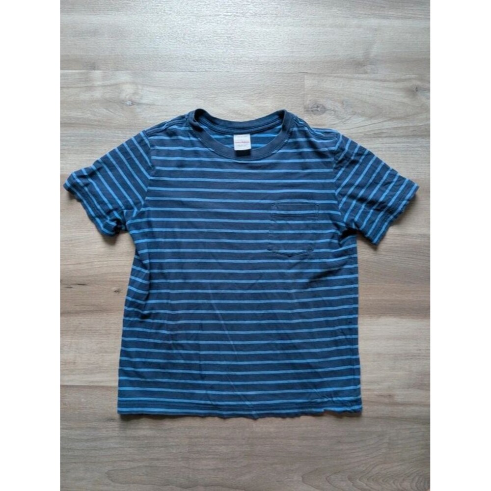 Hanna Andersson Blue Striped Pocket Tee, 8Y (U1)